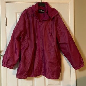 Totes Fuchsia rain/winter coat with hood.
